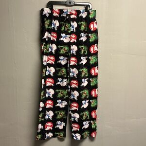 Men's Festive Black Joggers with Snowman Print